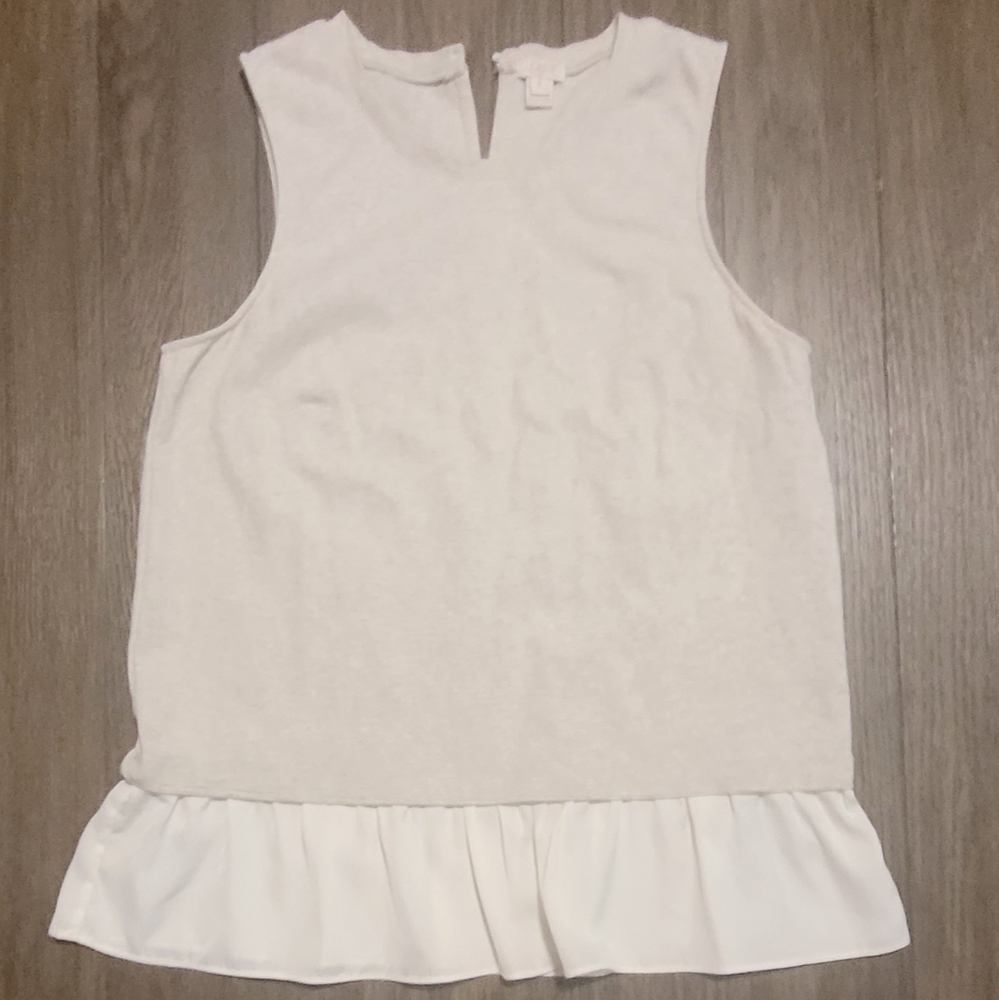 J. Crew Sleeveless Top Woven Trim Women's Size M